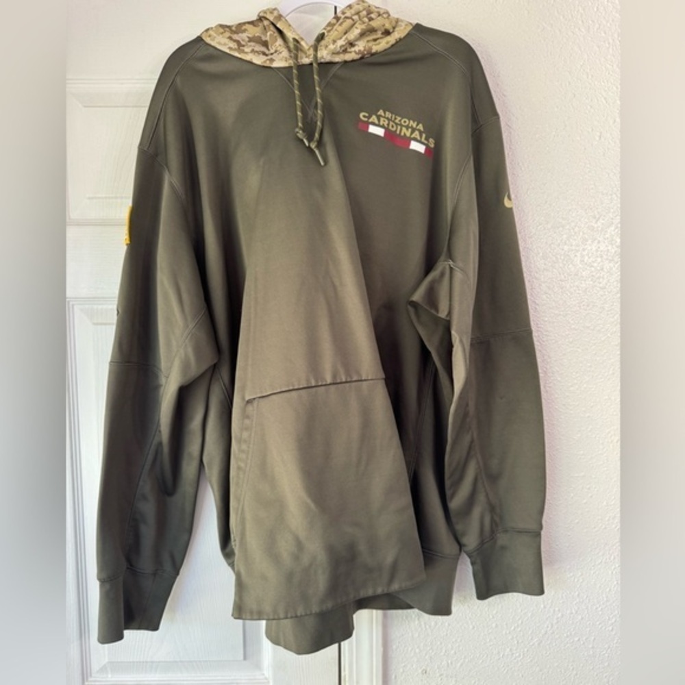 Arizona Cardinals Nike Salute to Service Sideline Olive Thera pullover Hoodie